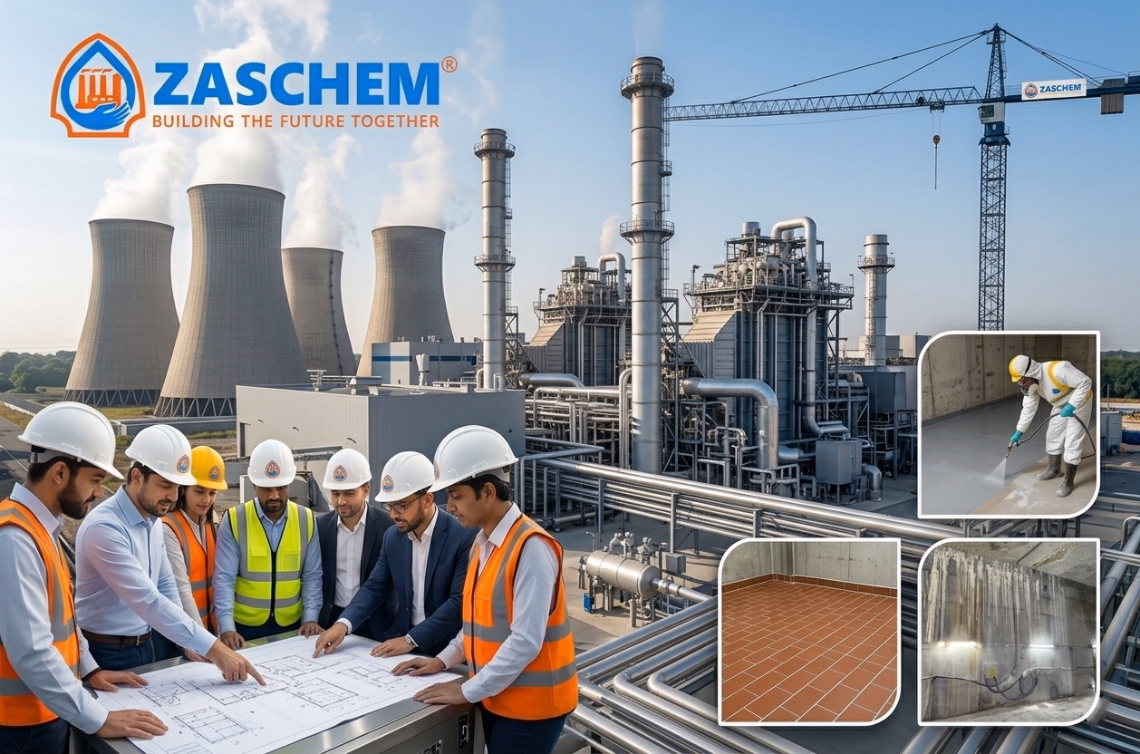 ZASCHEM structural strengthening and carbon fiber wrapping installation at industrial site